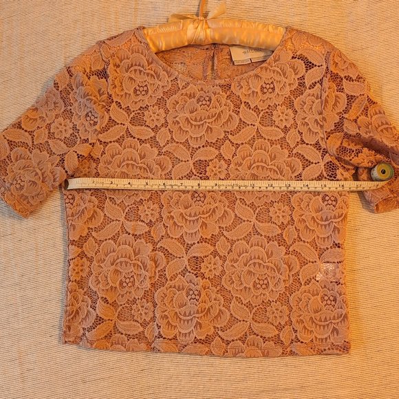 BHLDN Floral Lace crop top - Blush Pink - Picture 4 of 5
